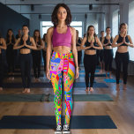 färglös, galen modern konst i mönster leggings<br><div class="desc">Roligtens galna mönster moderna konstdesign. Geometriska former av alla färg och storlekar.</div>
