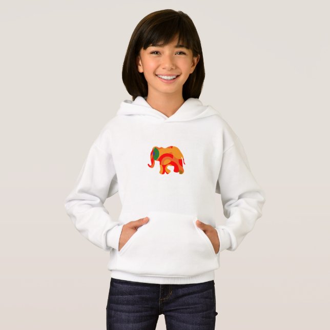 färglös geometrisk elefant t shirt (Hel framsida)