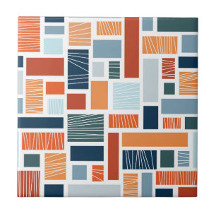 Färglös geometrisk utformning av Mid Century stil Kakelplatta