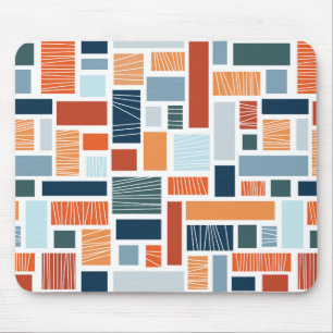Färglös geometrisk utformning av Mid Century stil Musmatta