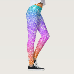 Färglös Glitter-utskrift Leggings