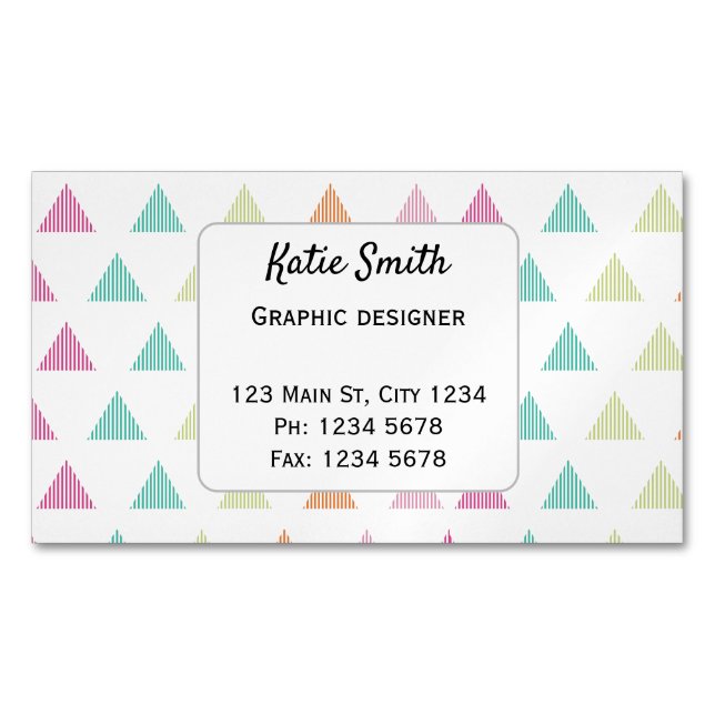 Färglös grafisk triangelgrafisk återcirkulation av magnetiska visitkort (Framsida)