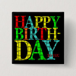 Färglös Grattis på födelsedagen-text med svart bak Knapp