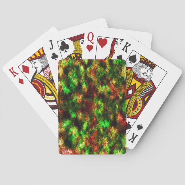 Färglös grönt, gult till rött med fjädrar, effekt casinokort (Baksidan)