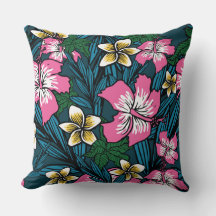 Färglös Gult av Rosa Teal Polynesisk Blommigt Pill