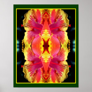 Färglös Hibiscus Flower Close Up Abstrakt Poster