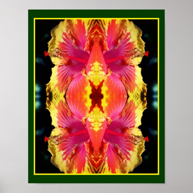 Färglös Hibiscus Flower Close Up Abstrakt Poster (Framsidan)