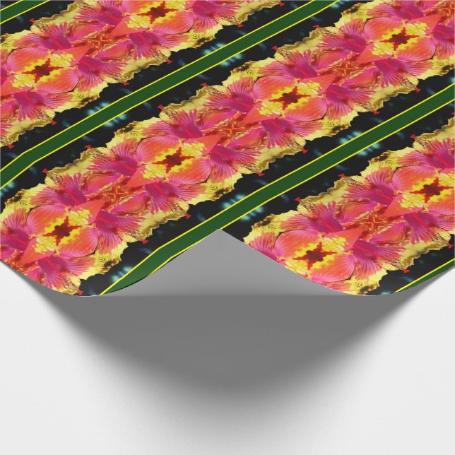 Färglös Hibiscus Flower Close Up Abstrakt Presentpapper (Hörn)