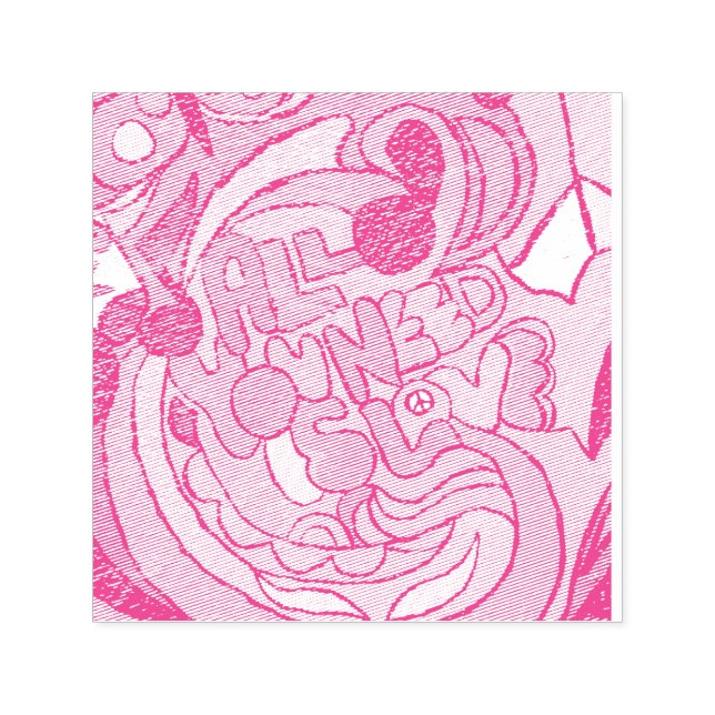 färglös hippie-fred kärlek Thunder_Cove Självfärgande Stämpel (Design)