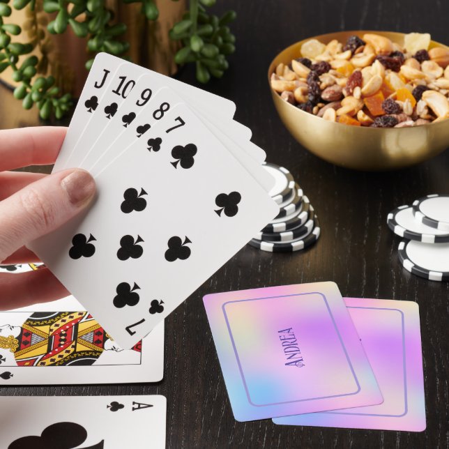 Färglös holografisk bakgrund casinokort (På plats)