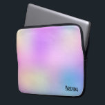 Färglös holografisk bakgrund laptop fodral<br><div class="desc">Bild av en färglös holografisk bakgrund struktur med ett monogram som tillval.</div>