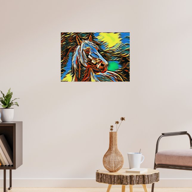 Färglös hora Skriv ut Poster konstverk, bollplanko (Vardagsrum 3)