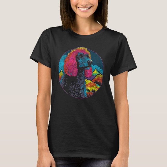 Färglös Hund-popup-design för Pudel T Shirt (Framsida)