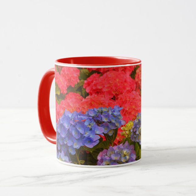 Färglös Hydrangea Blomsterträdgård Nature Mugg (Framsida vänster)