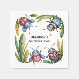 Färglös Insekt Kryp 2:a. Födelsedagsfest Pappersservett