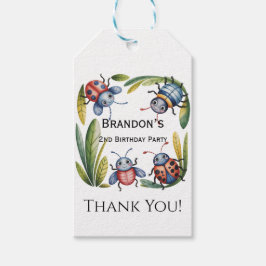 Färglös Insekt Kryp 2:a. Tack för födelsedagsfest Presentetikett