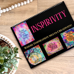 Färglös inspiration citerar teckningsinspiritivite kalender