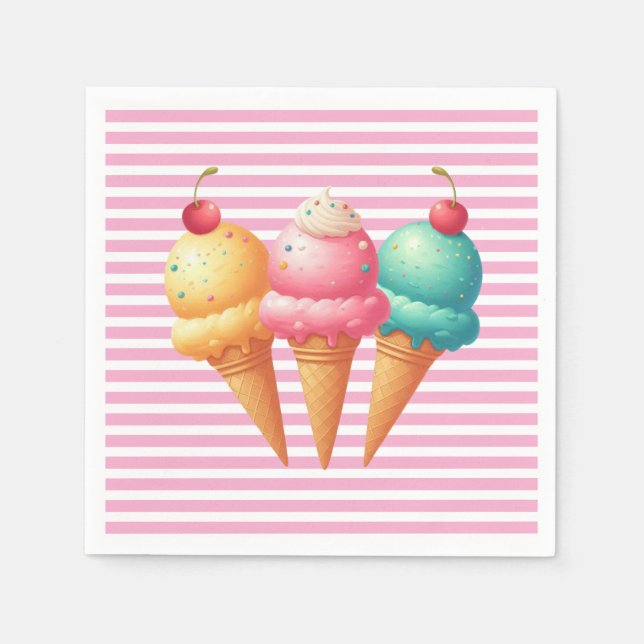 Färglös iskräm pappersservett (Framsidan)