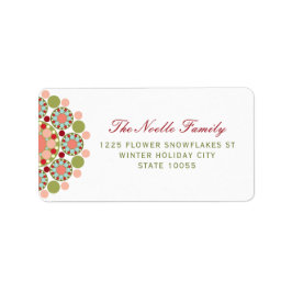 Färglös jul Festive Flower Helgdag Adress Returadress Etikett
