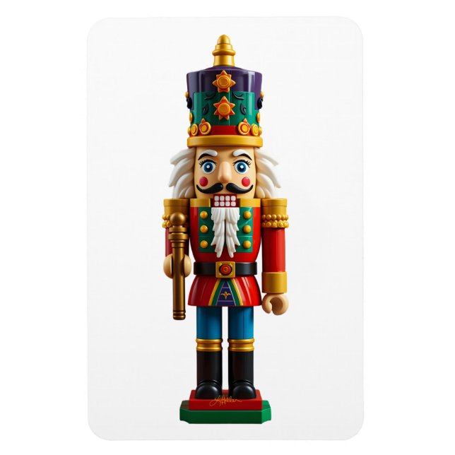Färglös jul Nutcracker Leksak Magnet (Vertikal)