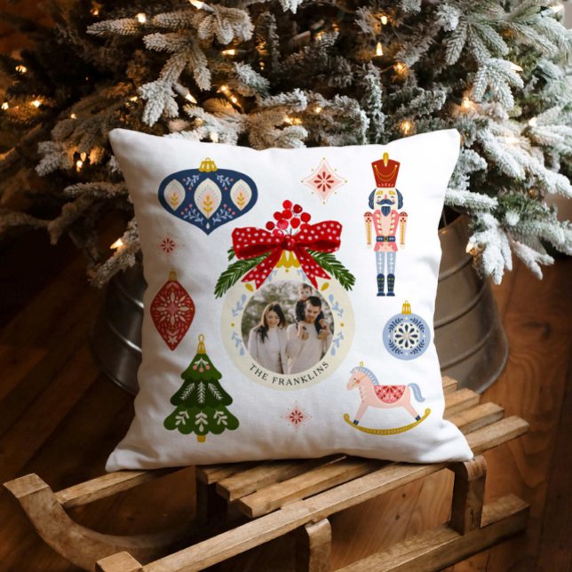 Färglös julfoto-dekorativ fyllning kudde (Skapare uppladdad)