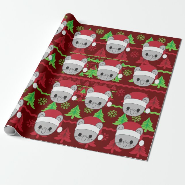 Färglös julmus presentpapper (Utrullad)