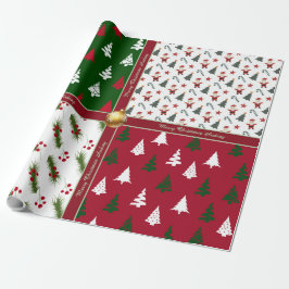 Färglös julomformning Papper med text Presentpapper