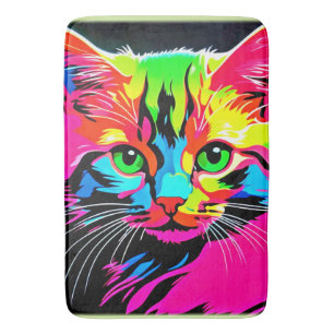 Färglös kattdesign badrumsmatta