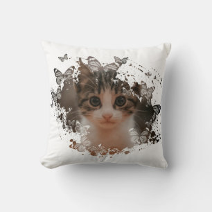Färglös kattdesign kudde