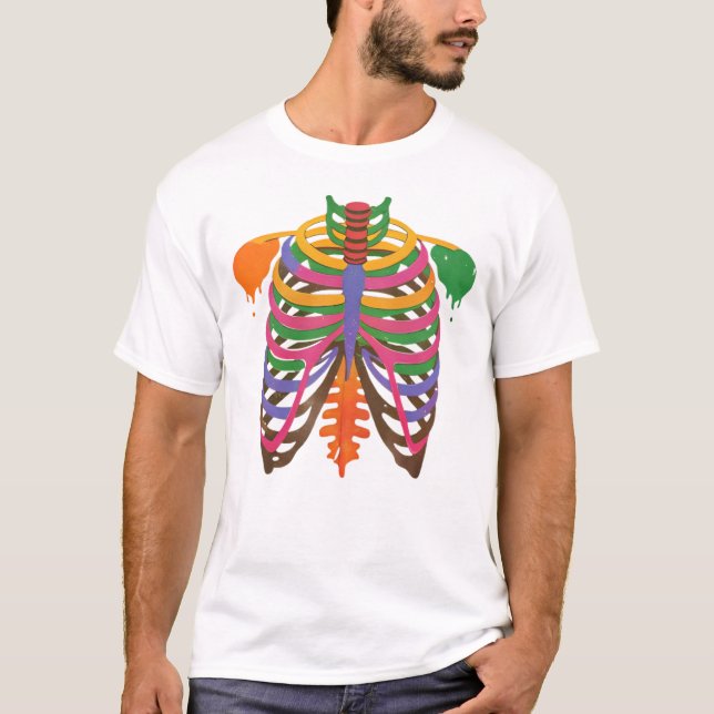 färglös kortikosteroid skeleton halloween t shirt (Framsida)