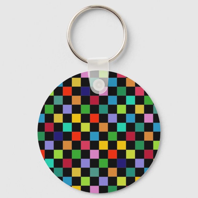 färglös kvadrat mönster nyckelring (Framsida)
