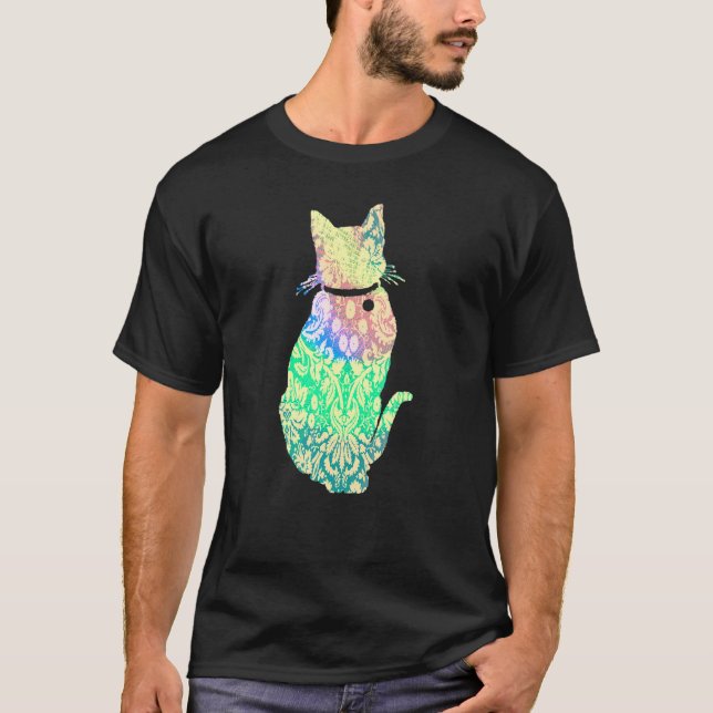 Färglös, kyld katt t shirt (Framsida)