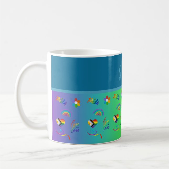 färglös lgbtq gay pride månad kaffemugg (Vänster)