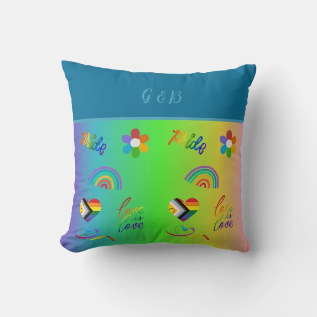 färglös lgbtq gay pride månad kudde (Framsida)