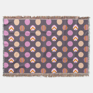 Färglös Lila, Rosa och Orange Polka Dot Mönster Mysfilt