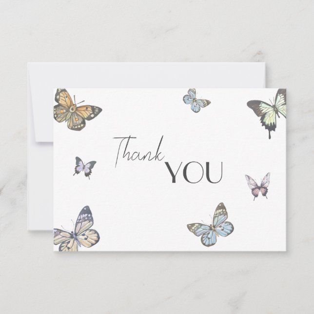 Färglös liten fjärilshuggare tack kort (Framsida)
