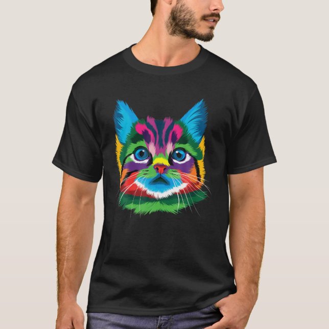 Färglös liten katt för älskare t shirt (Framsida)