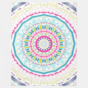 färglös mandala fleecefilt