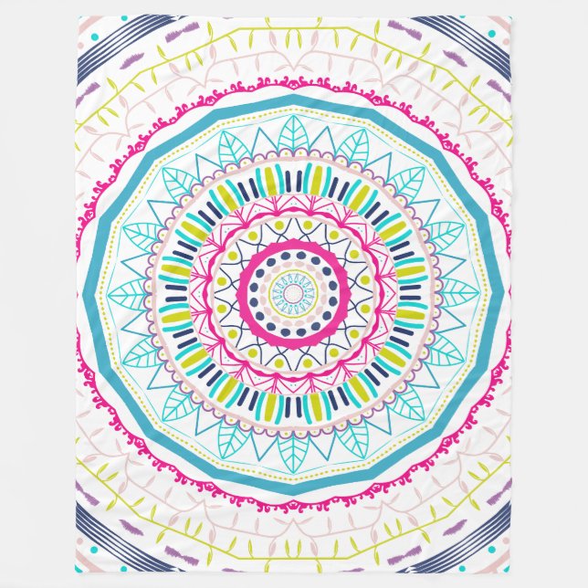 färglös mandala fleecefilt (Framsidan)
