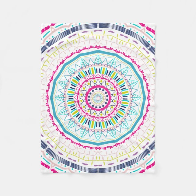 färglös mandala fleecefilt (Framsidan)