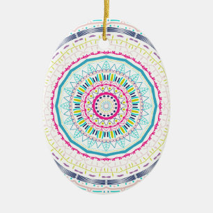 färglös mandala julgransprydnad keramik