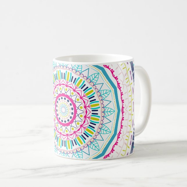 färglös mandala kaffemugg (Framsida höger)