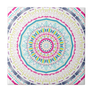 färglös mandala kakelplatta