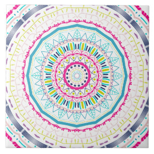 färglös mandala kakelplatta