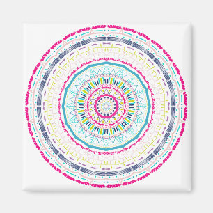 färglös mandala magnet