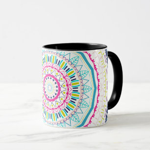 färglös mandala mugg