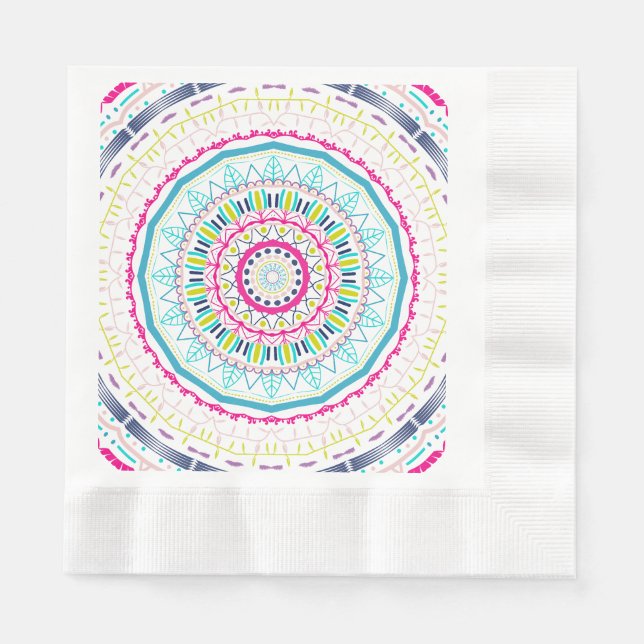 färglös mandala pappersservett (Framsidan)