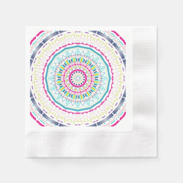 färglös mandala pappersservett (Framsidan)