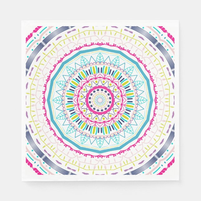 färglös mandala pappersservett (Framsidan)