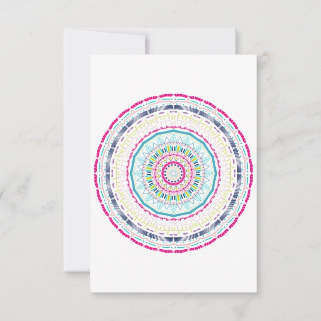 färglös mandala tack kort (Framsida)